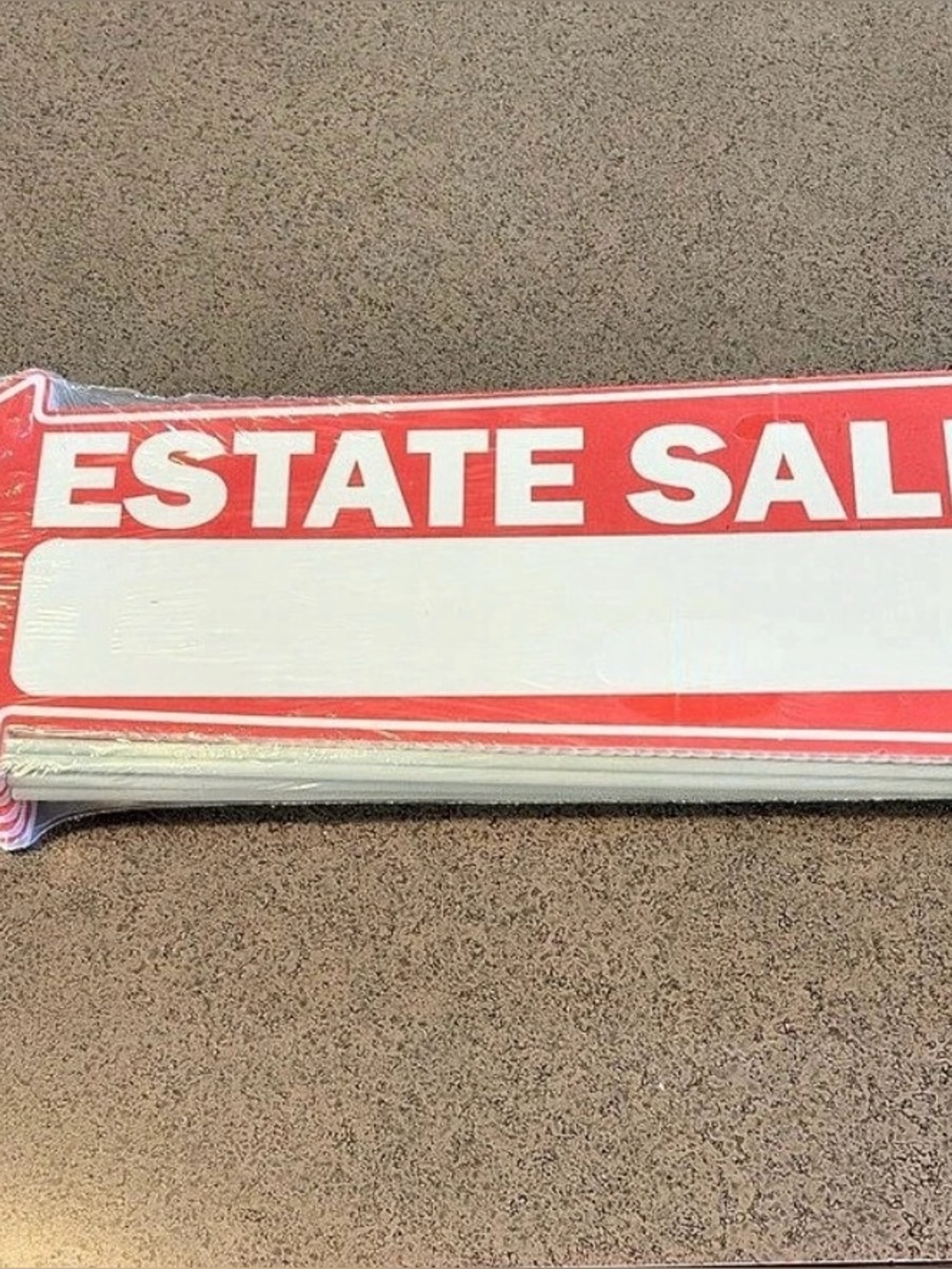 6 PC Estate Sale Arrows Yard Signs Red & White